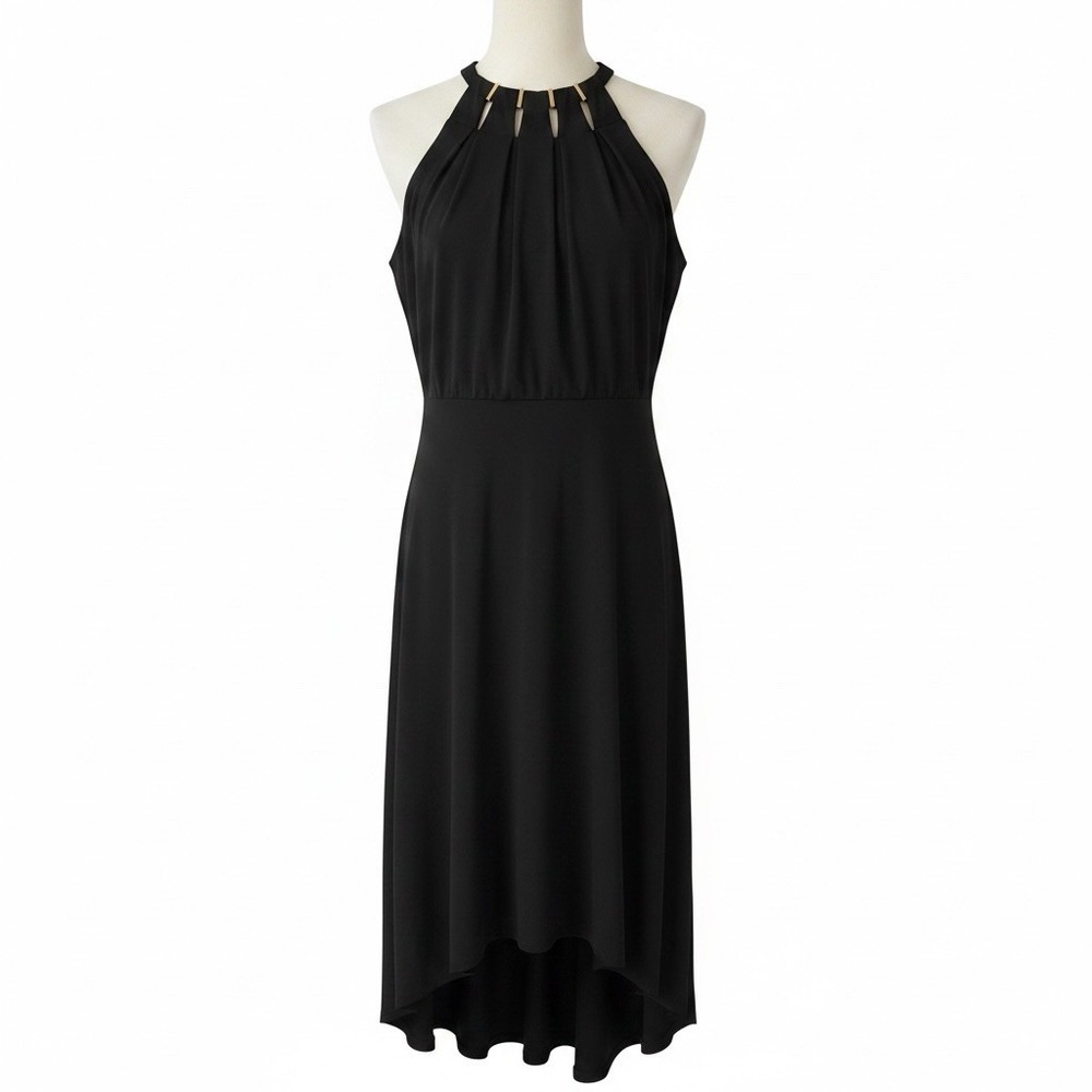 Jennifer Lopez Black Hardware Necklace Dress WJ92Y099RS Size M NWT
